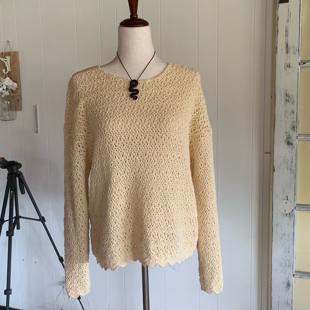 Vintage cotton crochet sweater